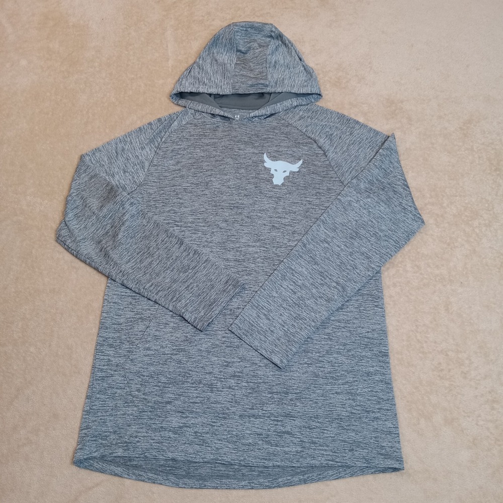 Under Armour Project Rock Loose Stretch Performance Hoodie Gray Small